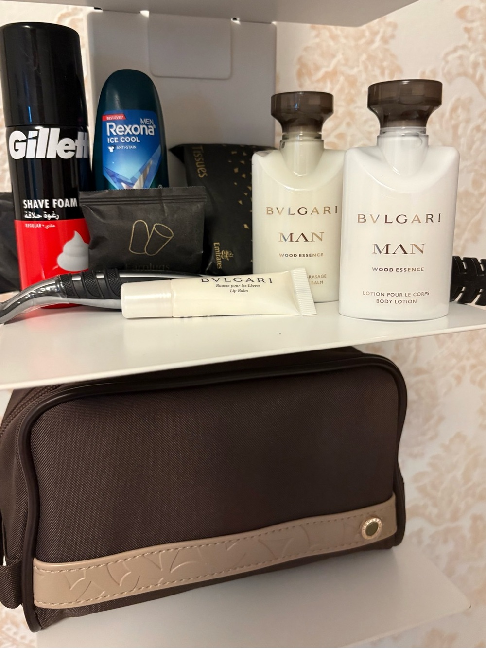 NEW UNUSED BVLGARI Men’s Amenity Travel Kit - Emirates Airline Business Class